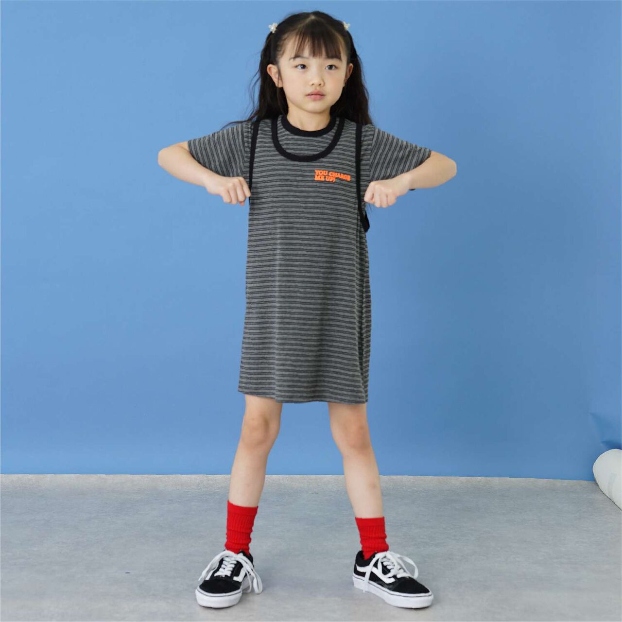 Stripe Pattern 2-Piece Tank One-Piece Dress,Pink, large image number 1