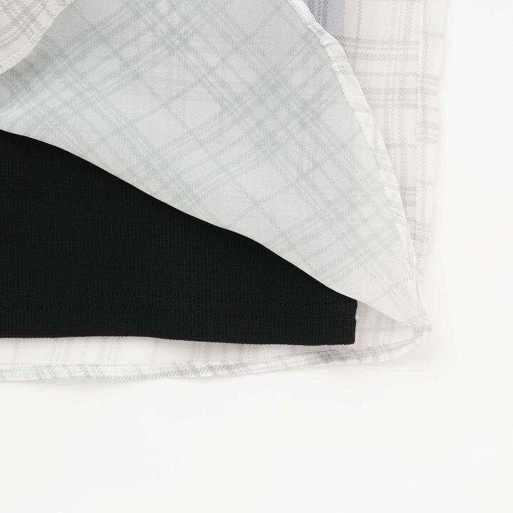 Shoulder Cutout Sheer Check Docking Shirt,Off white, medium image number 5