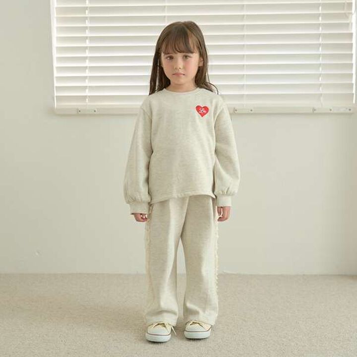 Pilling-Resistant Side Frill Wide Sweatpants,Charcoal gray, medium image number 14