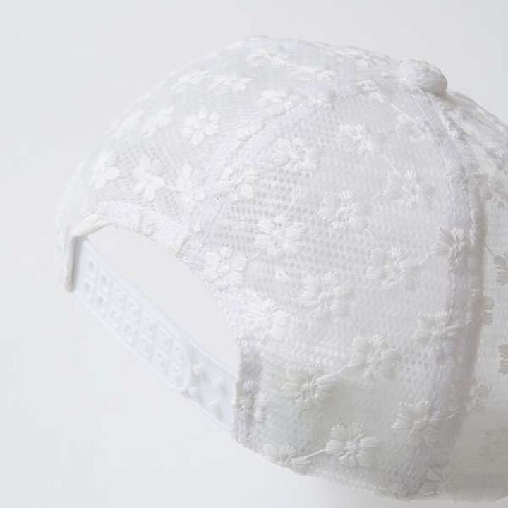 Sheer Floral Pattern Cap,Black, medium image number 10