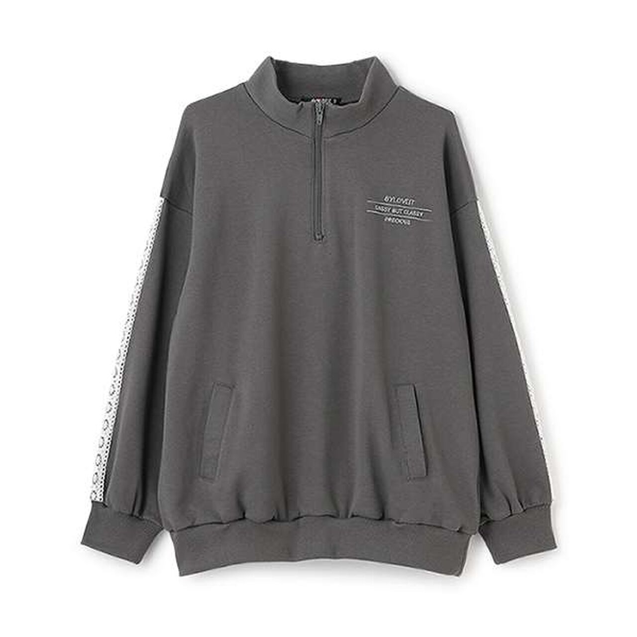 Half Zip Parka,Blue gray, large image number 3