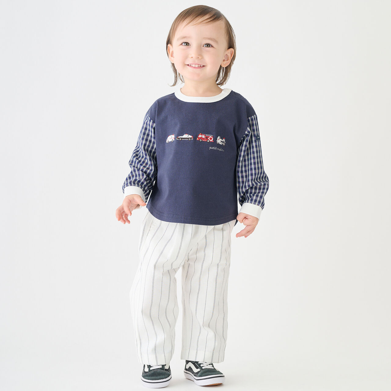 Stripe Waist Tuck Easy Pants,Pearl white, large image number 0