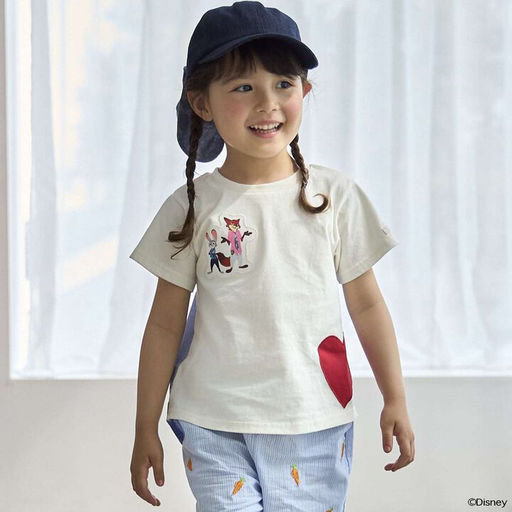[Zootopia] Cool Touch Heart Appliqu&eacute; T-Shirt,Off white, medium image number 0