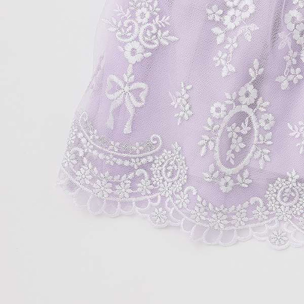 Tweed & Tulle Lace Embroidered Docking Dress,Lavender, large image number 6