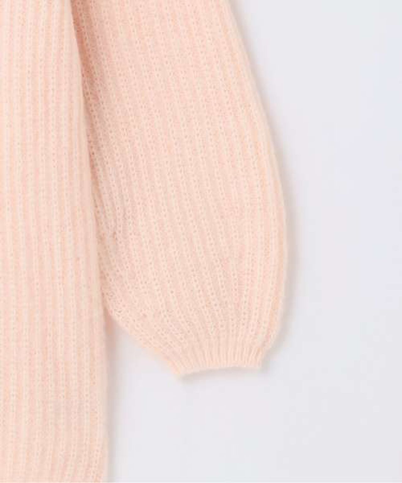 Lace Hem Knit One-Piece Dress [Korean Fashion],Pink, large image number 7