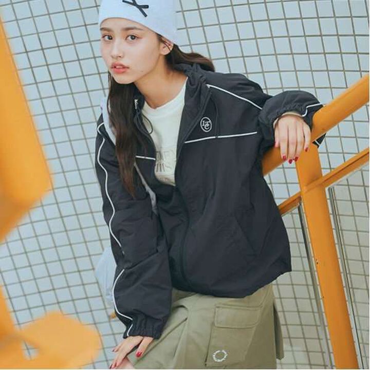 Water-Repellent Piping Nylon Blouson,Ivory, medium image number 20