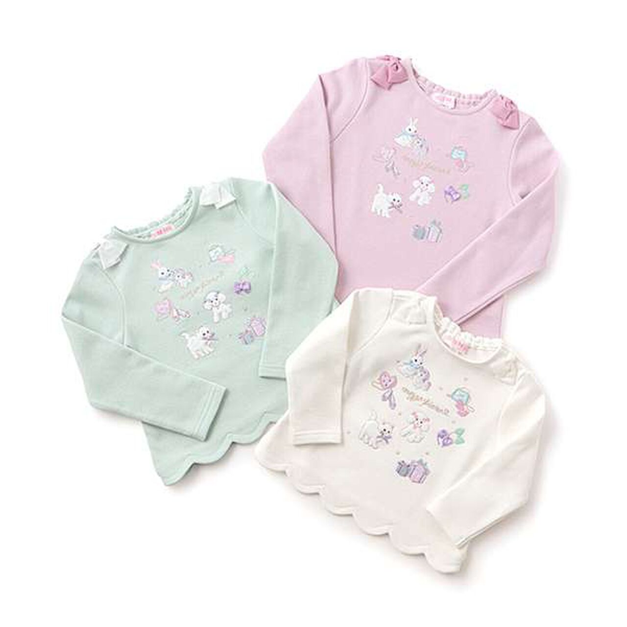 Embroidered Scalloped Hem Sweater,Light pink, large image number 8