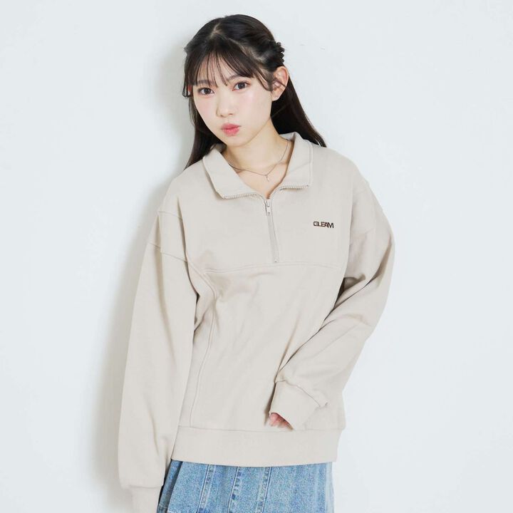 [LTXC/Cotton 100%] Half ZIP Pullover,Smoke white, medium image number 5