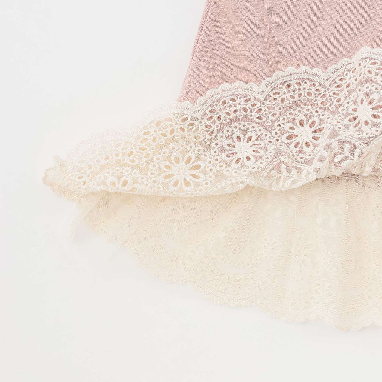 Tulle Lace Hem Tunic,Pink, large image number 7