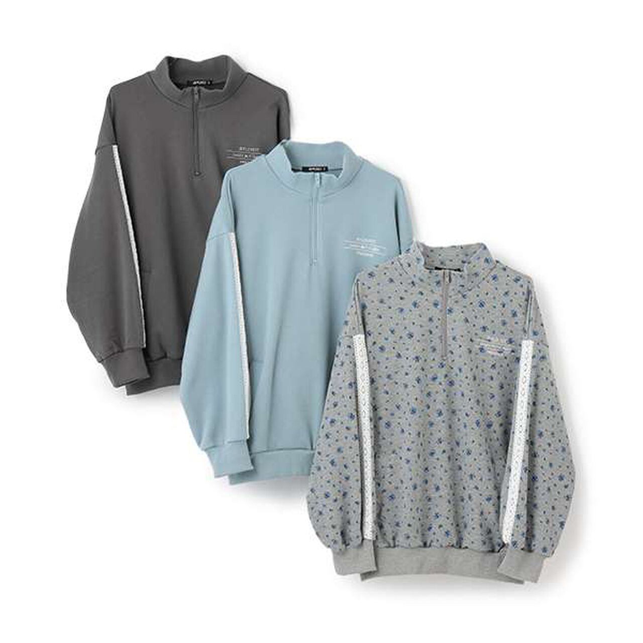 Half Zip Parka,Blue gray, large image number 11