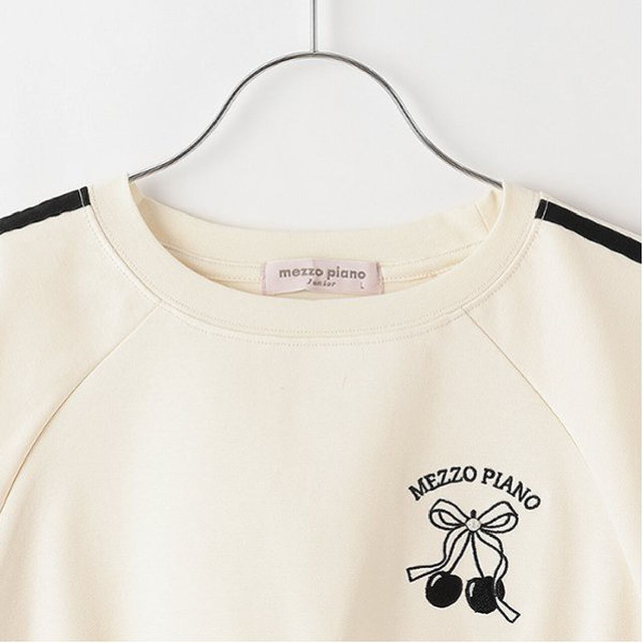 Side Line Balloon Sleeve T-Shirt & Tank Top Set,Black, large image number 6