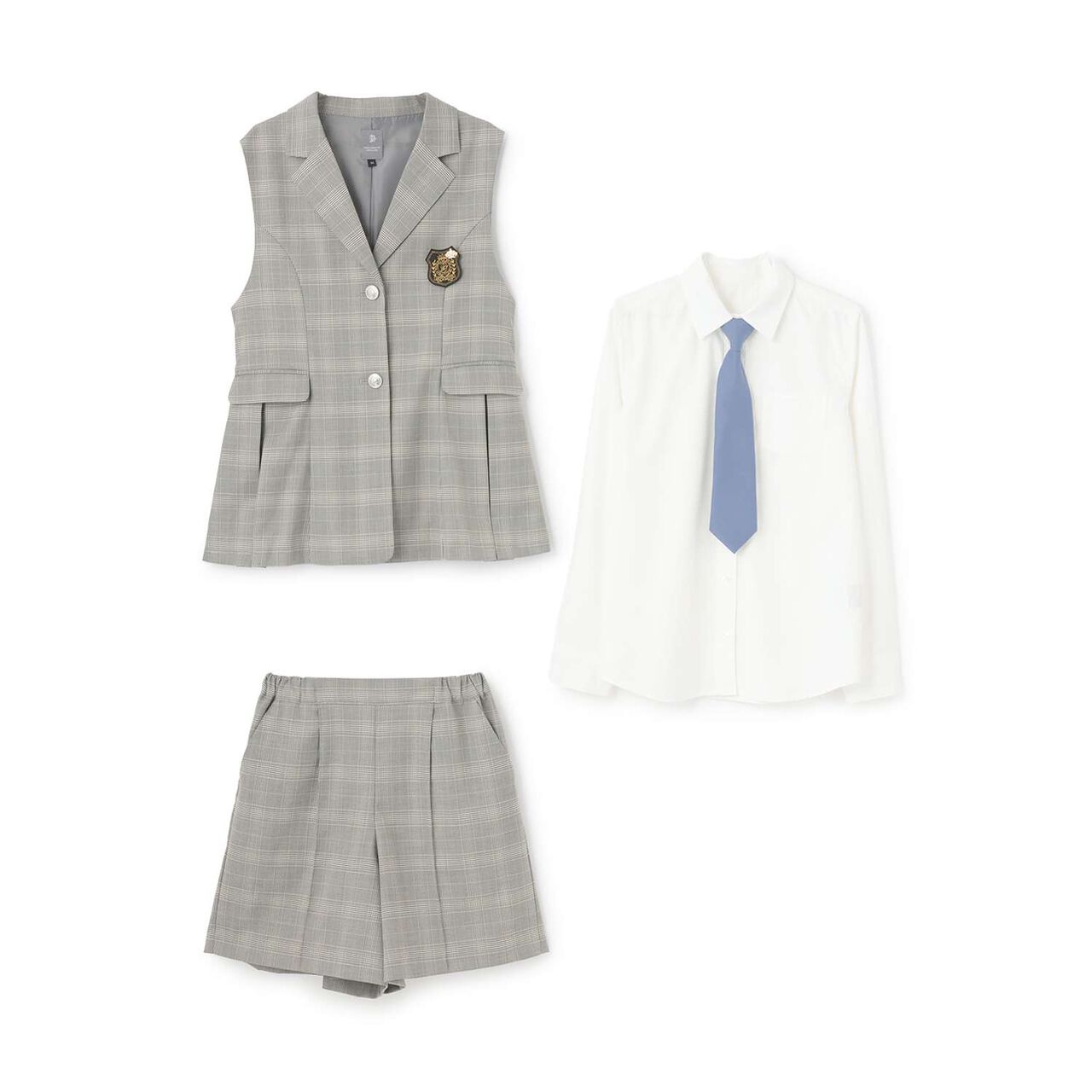 [Graduation Attire] [5-Piece Set] Gilet Jacket Coordination Set,Black, large image number 2