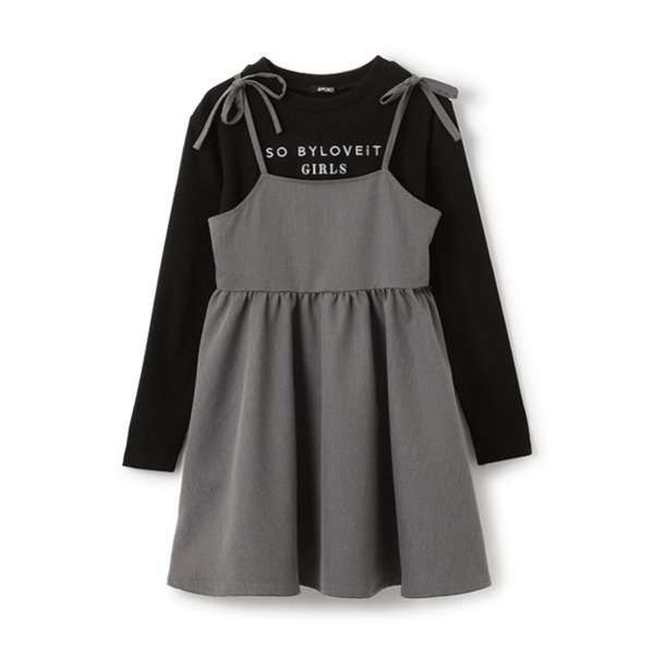 TR Jumper Skirt T-Shirt Set,Black, large image number 8