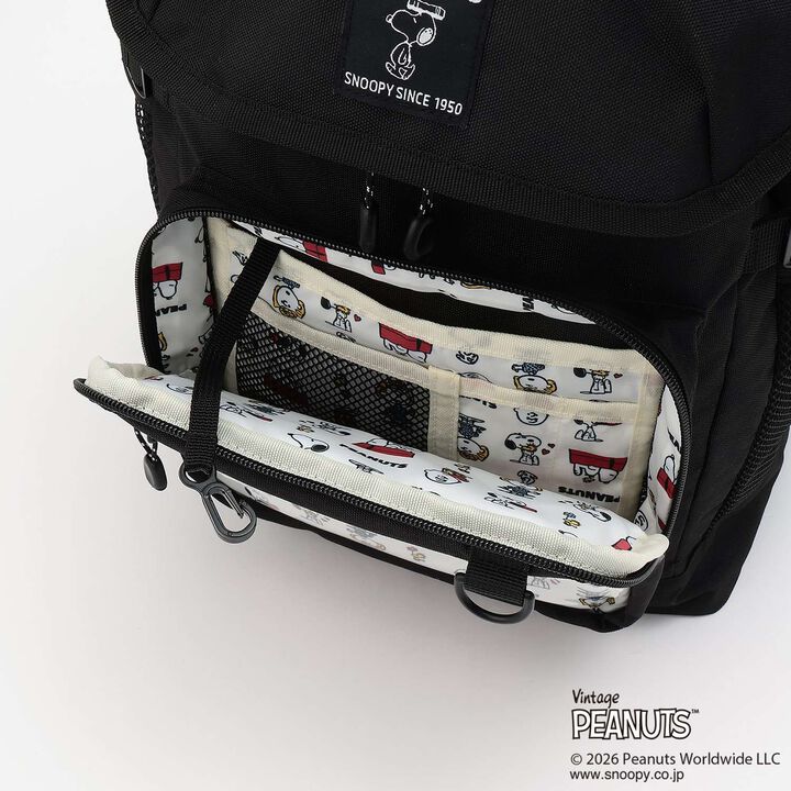 [PEANUTS] Bucket-Style Backpack (Approx. 24.5L),Black, medium image number 6