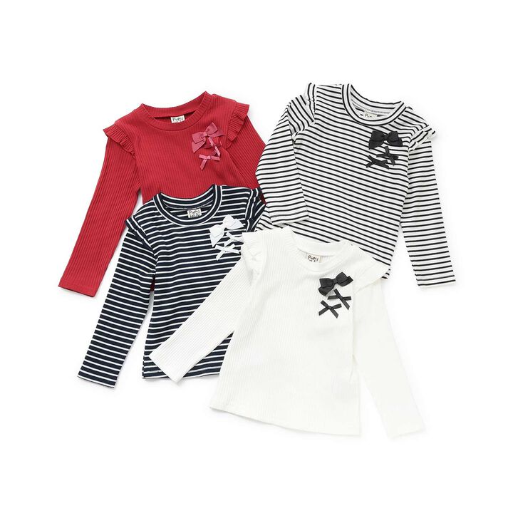 Basic Ribbed Long T-Shirt,Black, medium image number 5