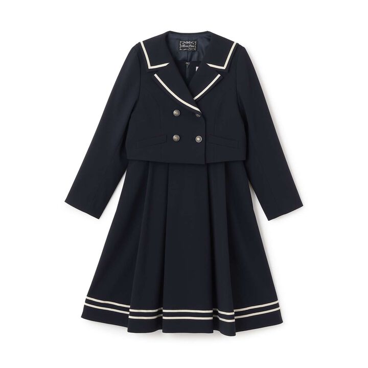 Sailor Short Jacket & Jumper Skirt Set,Beige, medium image number 14