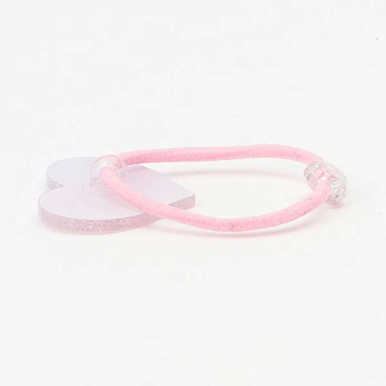 25th Anniversary Sparkling Heart Logo Hair Ponytail Holder,Pink, large image number 4