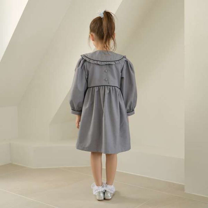 Removable Collar Occasion One-Piece Dress,Gray, medium image number 8