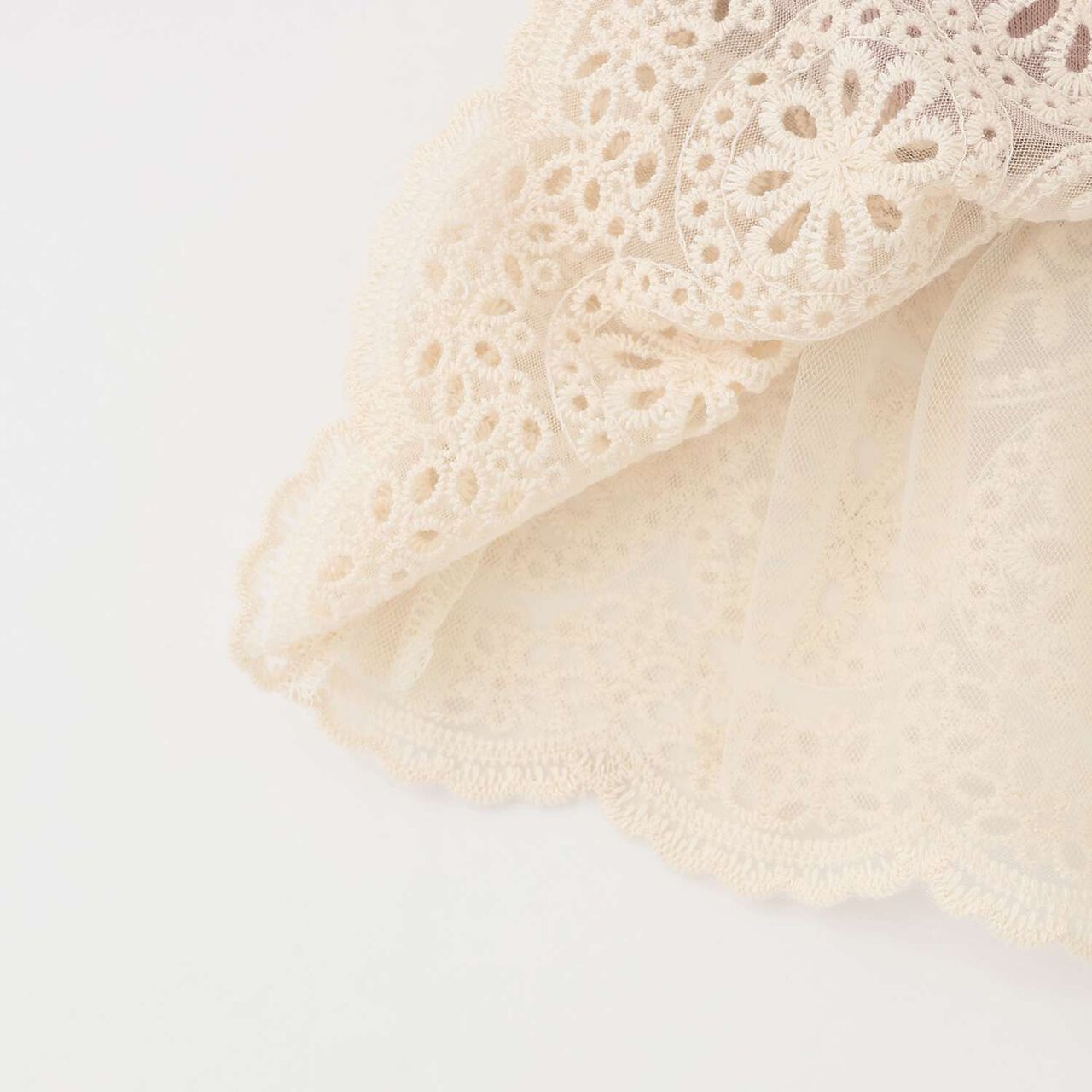 Tunic with Tulle Lace Hem,Pearl white, large image number 6