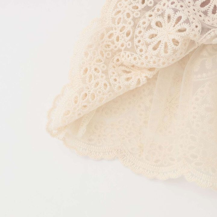 Tunic with Tulle Lace Hem,Pearl white, medium image number 6