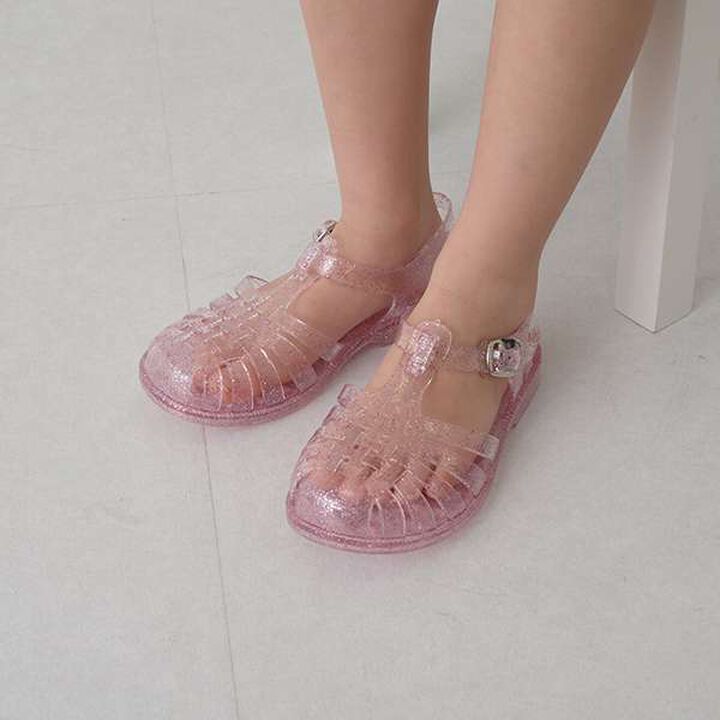 Clear Lamé Rubber Sandals,Silver, medium image number 5