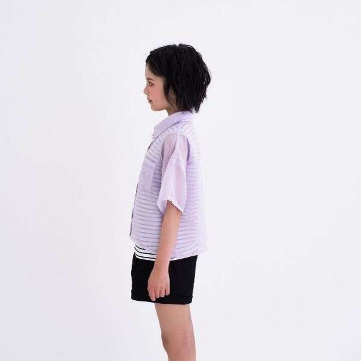 [3WAY] Short-Sleeve Sheer Shirt & Cool Sensation Tank Set,Lavender, medium image number 17