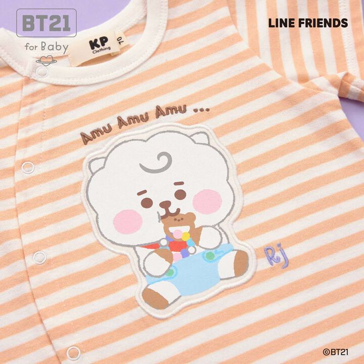 [BT21] Appliqu&eacute; Stripe Pattern Short Overall,Mint, medium image number 2