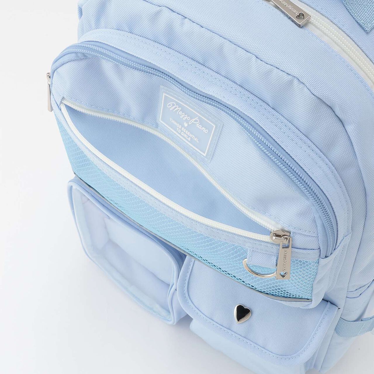 [Water-Repellent] Clear Pocket Backpack with Charm, 20L,Light blue, large image number 8