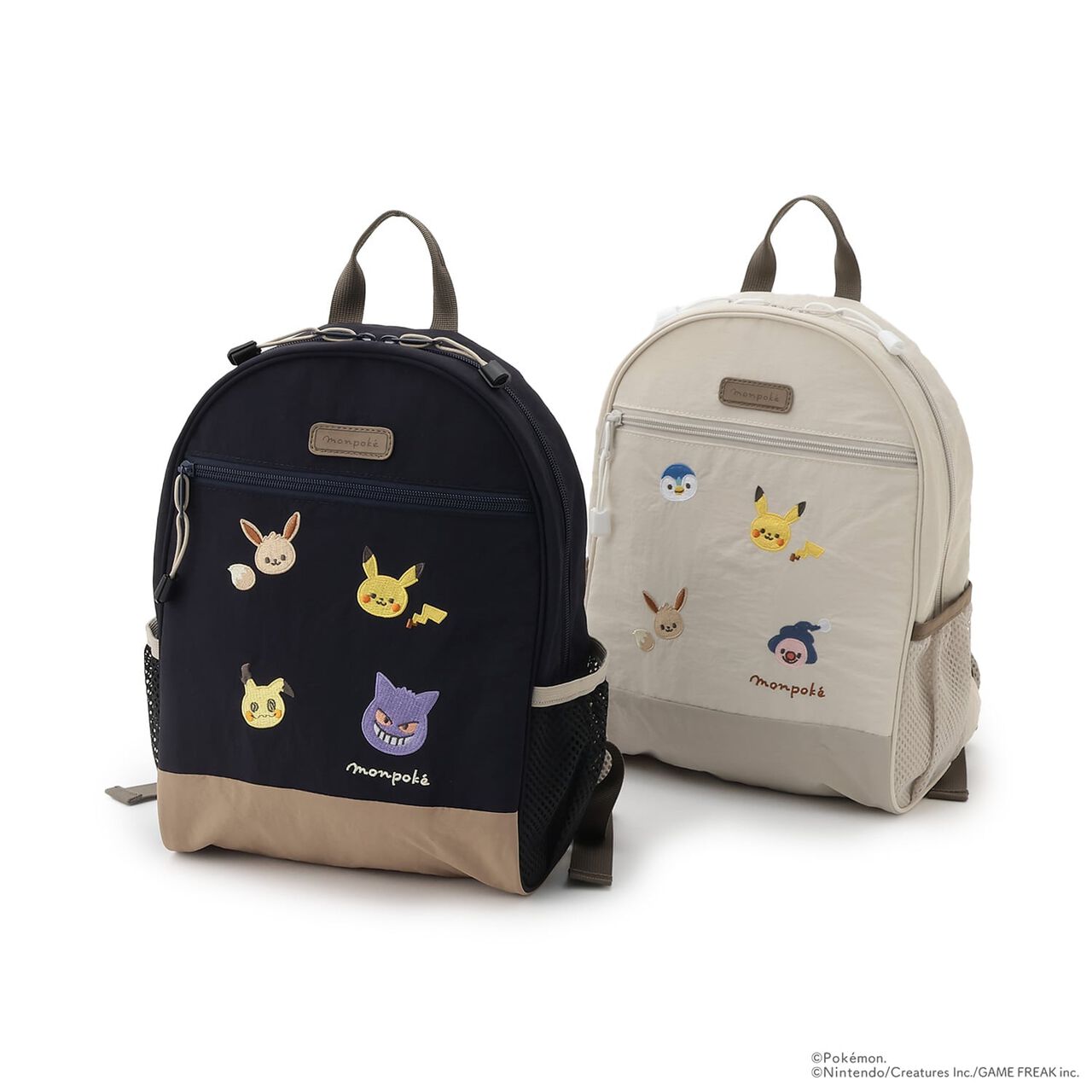 [Monpoke] Face Embroidered Backpack,Navy, large image number 8