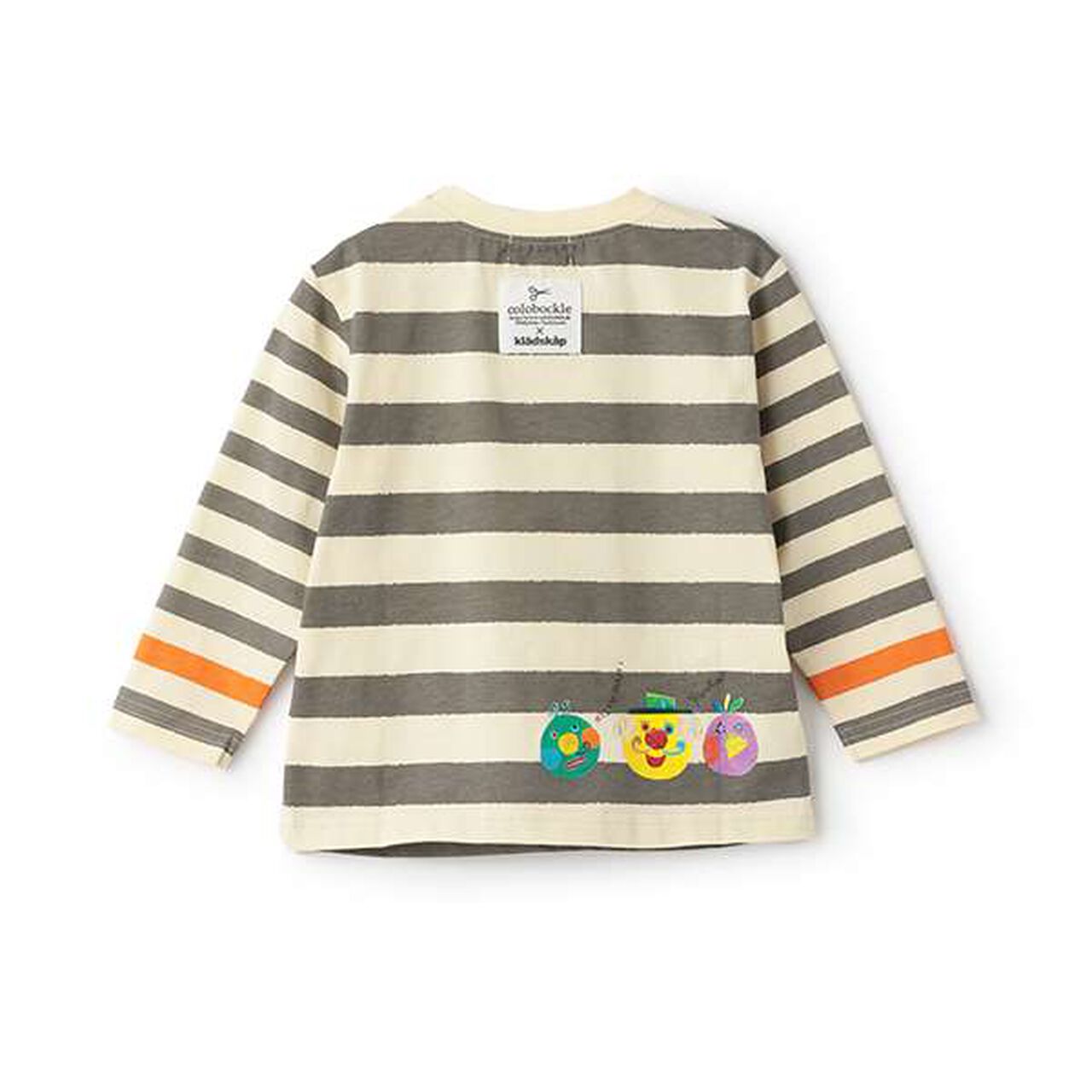 [Korobokkuru] Vehicle Stripe Pattern Long-Sleeve T-Shirt,Gray, large image number 1