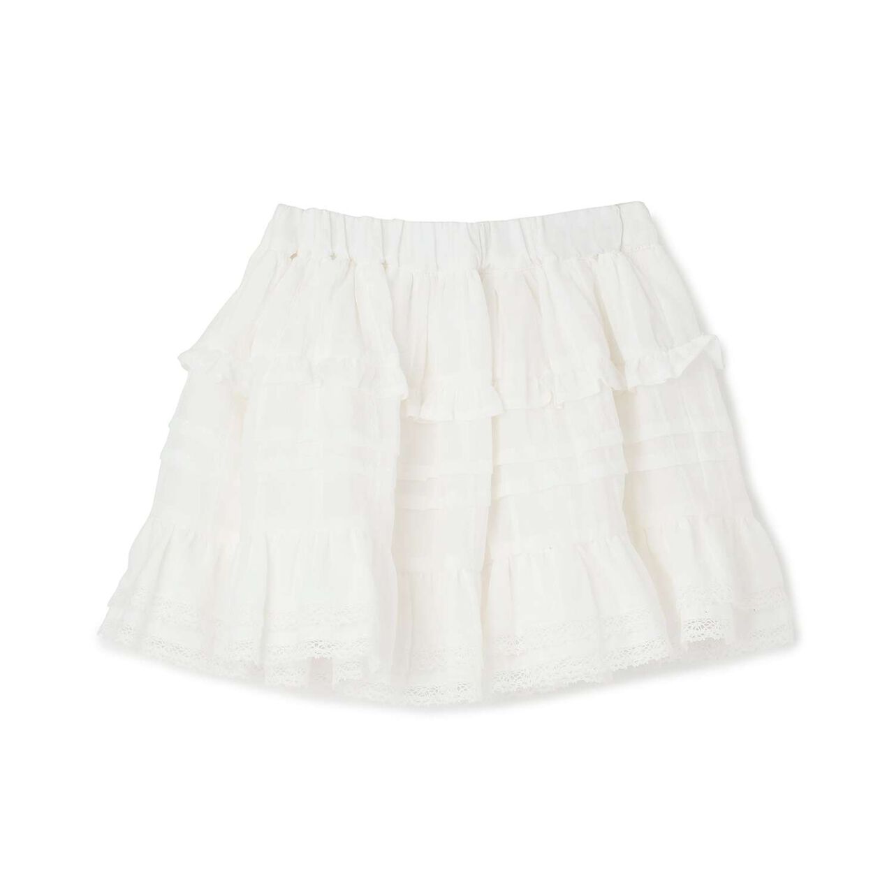 Frill Tiered Skirt,Ivory, large image number 2