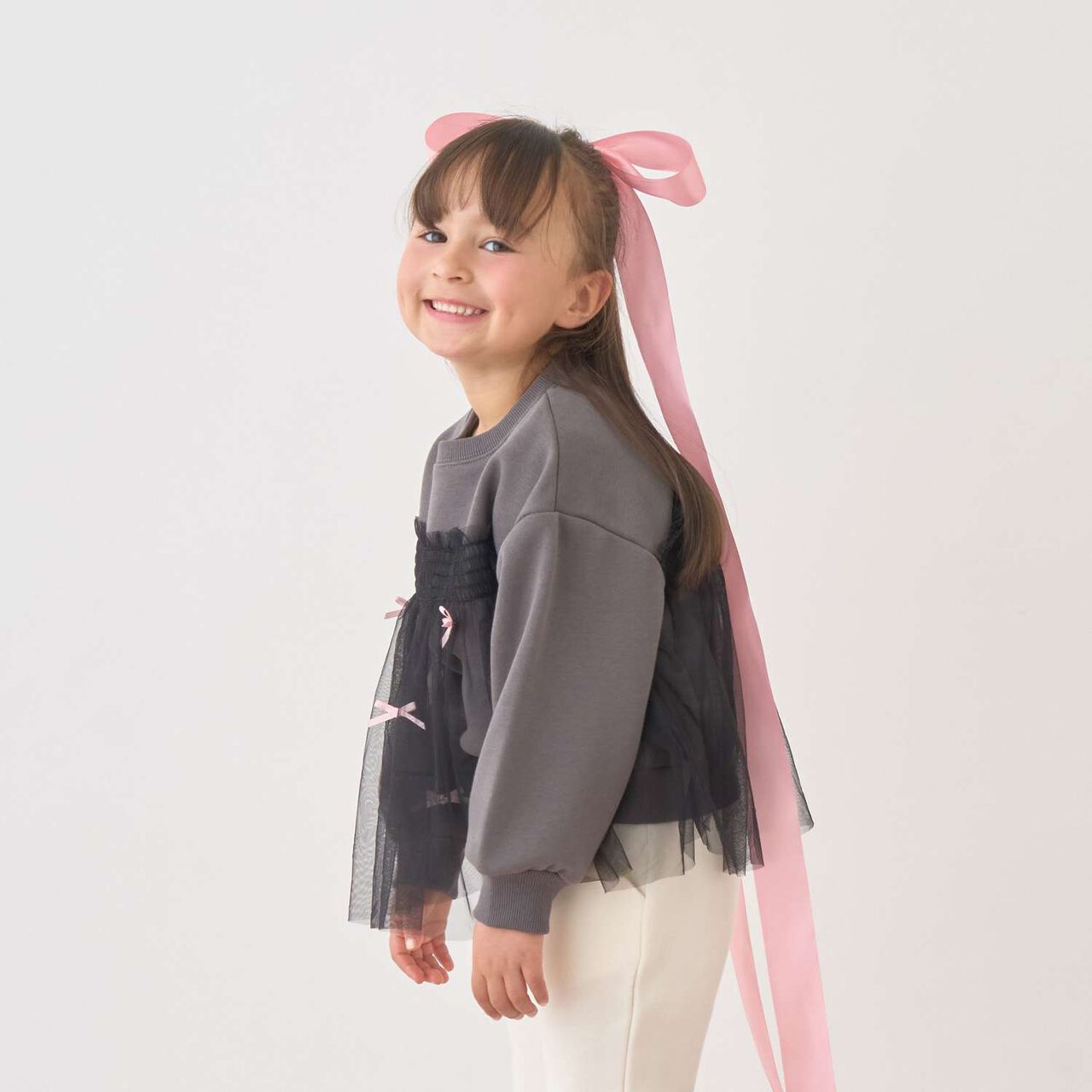[Lycee Mine Ballet Series] Wool Lined Sweatshirt with Tulle and Ribbon,Ivory, large image number 20