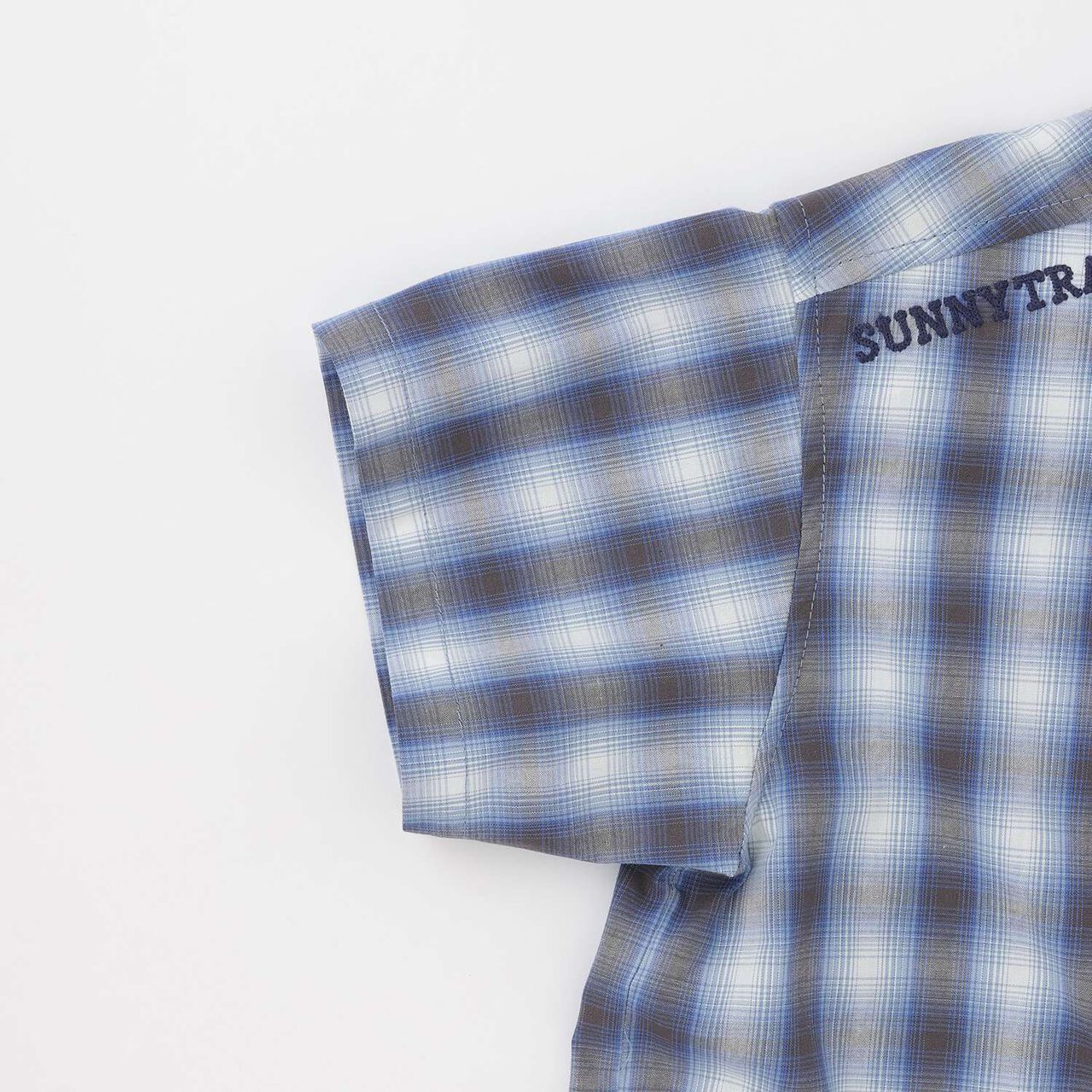 Ombre Checkered Short-Sleeve Shirt,Khaki, large image number 3