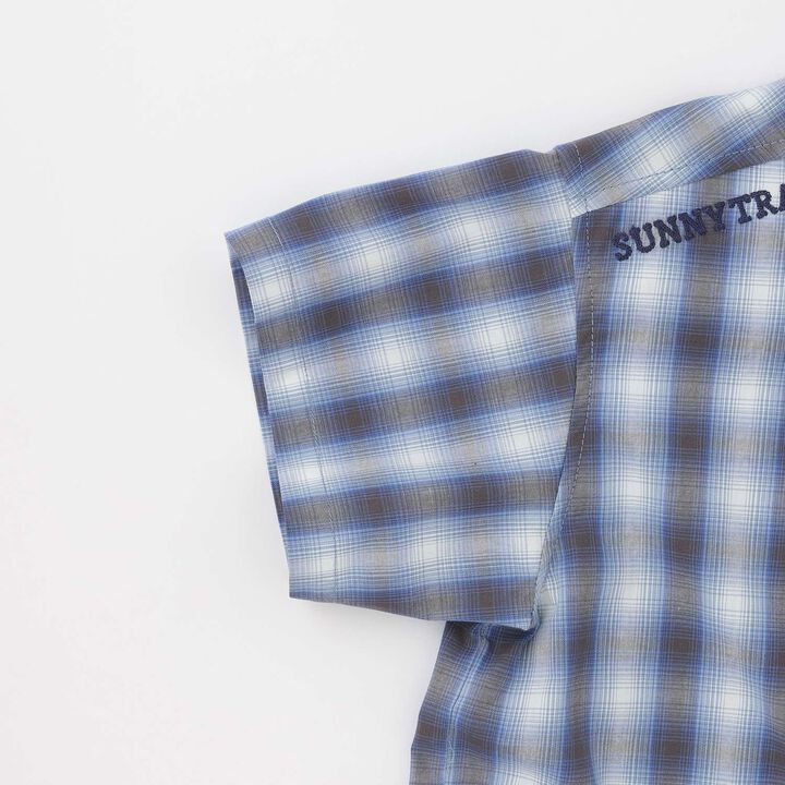 Ombre Checkered Short-Sleeve Shirt,Khaki, medium image number 3