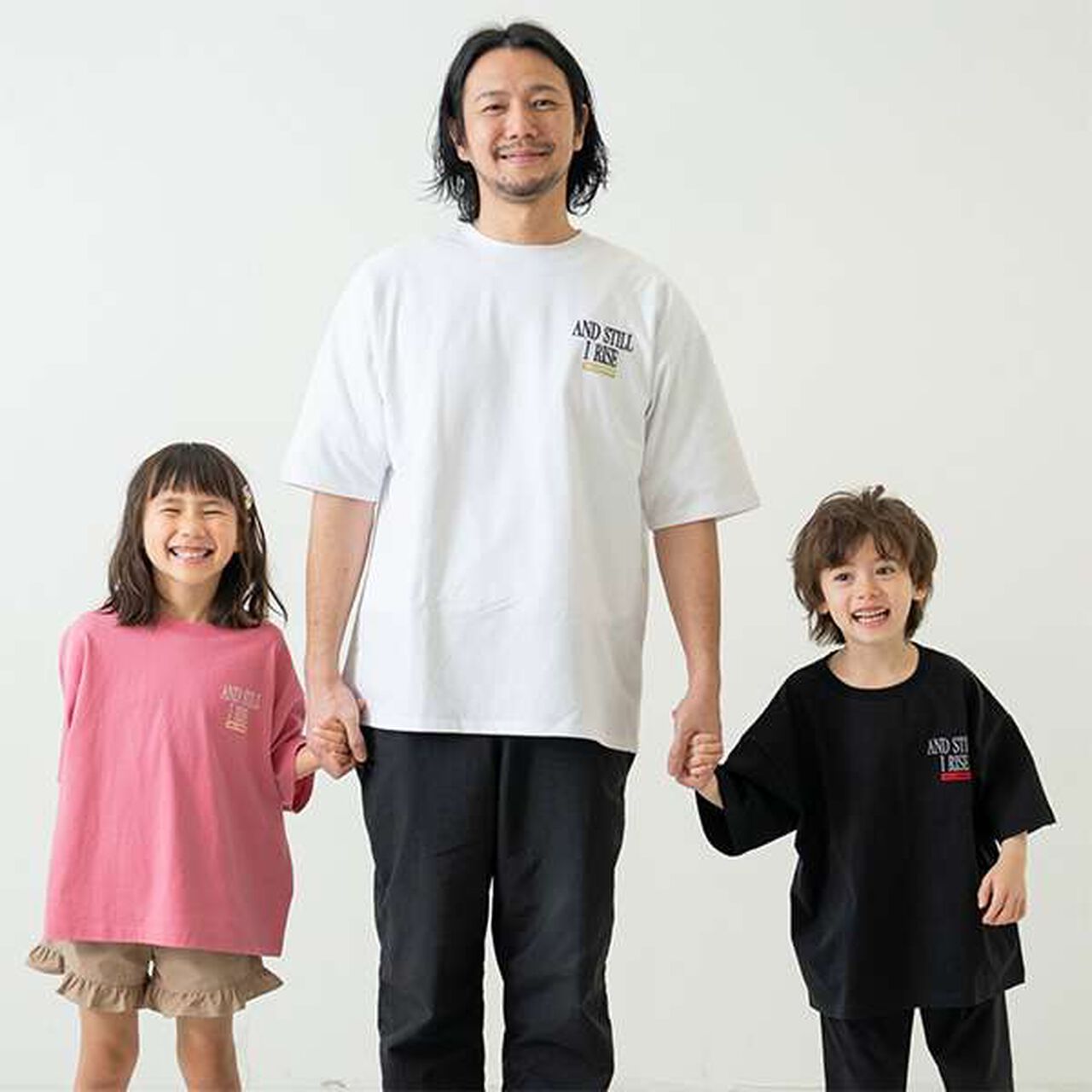 [100% Cotton Matching with Dad] Kids Logo Embroidery Big Half T-Shirt,Smoke white, large image number 8