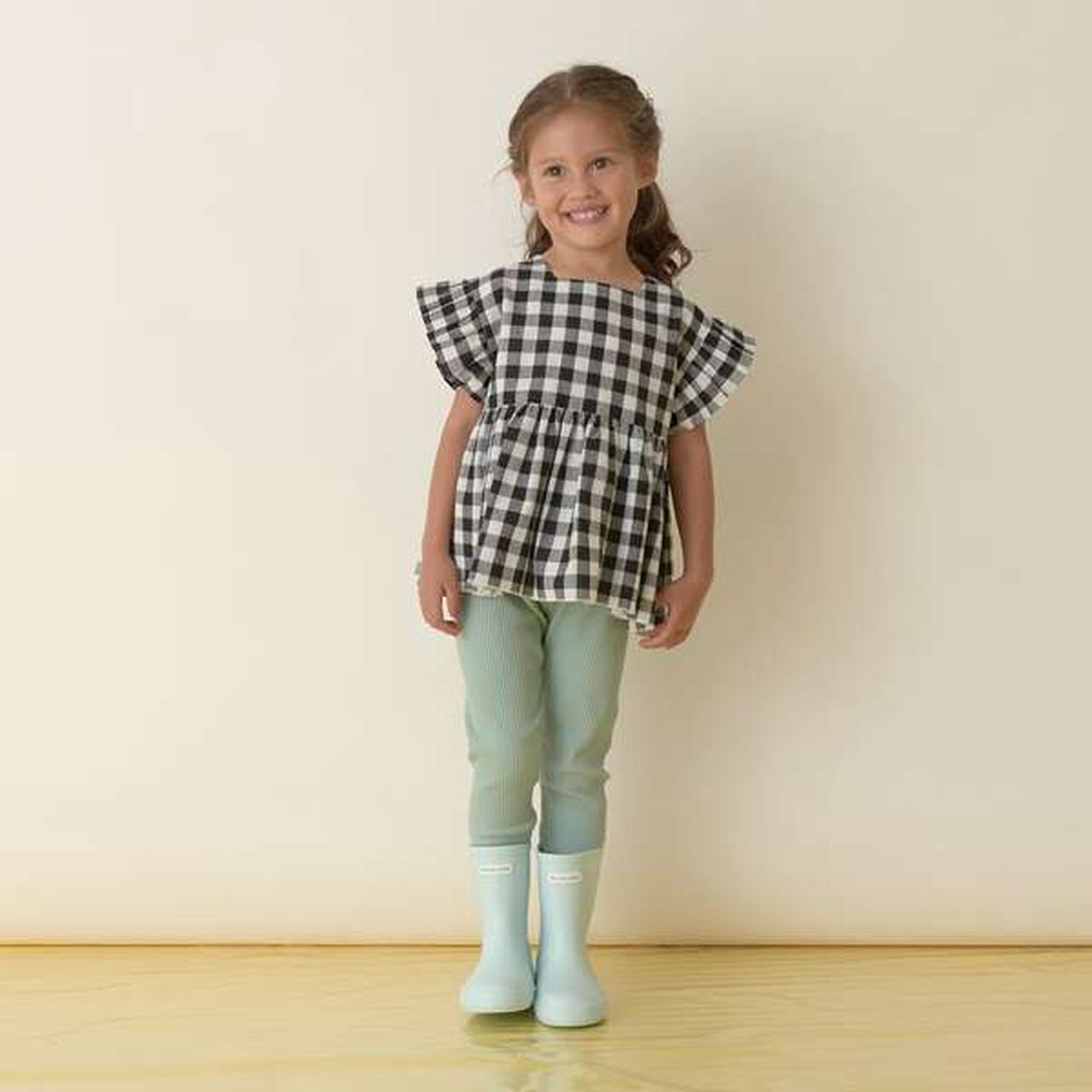 Tulle Frill Hem 3/4 Leggings,Pink, large image number 4