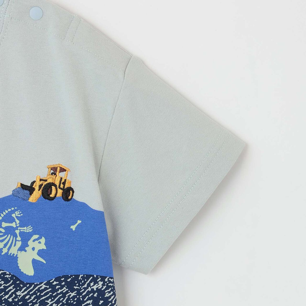 Glow-in-the-Dark Print Strata and Fossil Short Sleeve T-Shirt,Off white, large image number 3