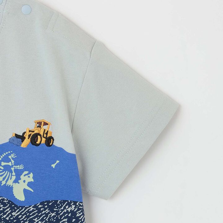 Glow-in-the-Dark Print Strata and Fossil Short Sleeve T-Shirt,Off white, medium image number 3