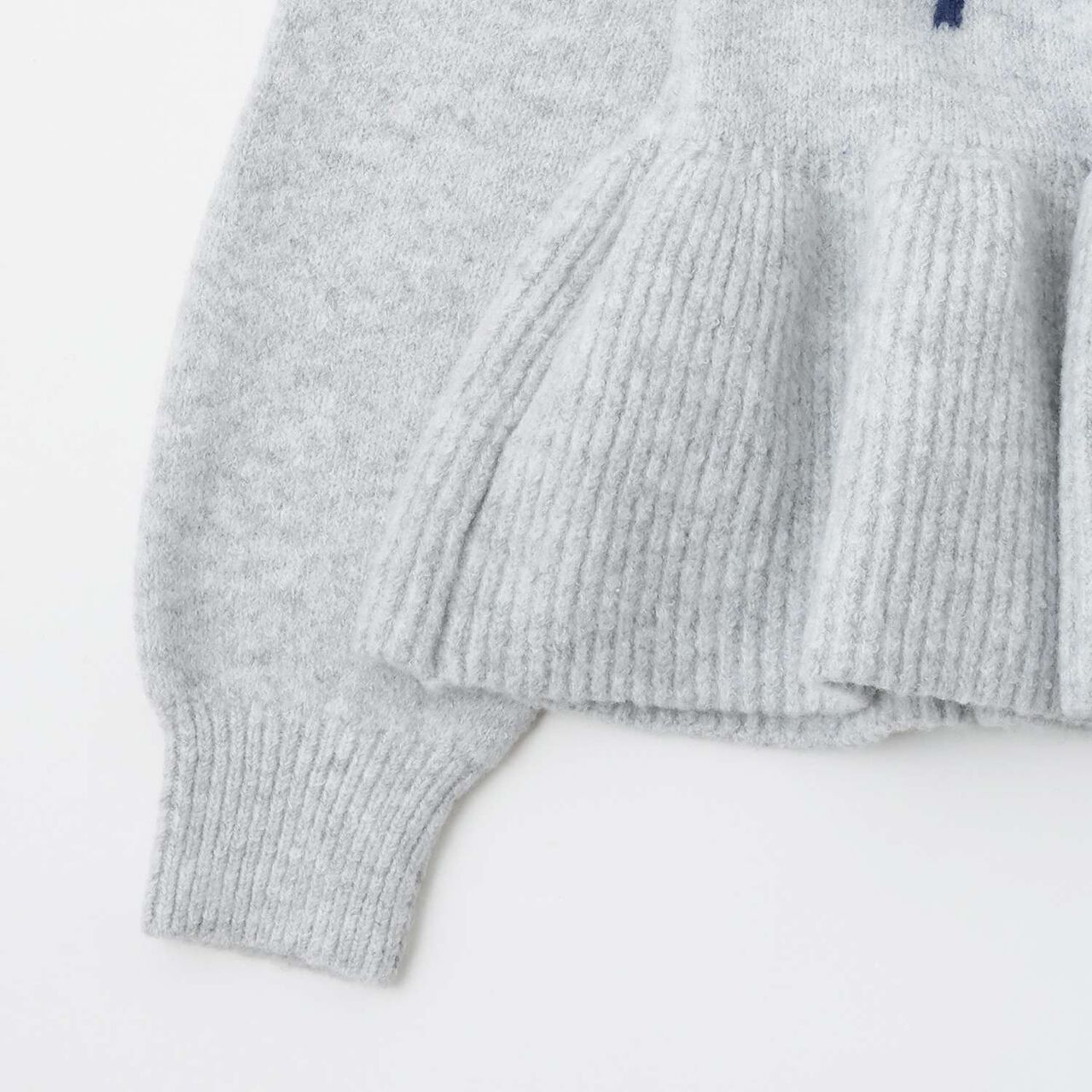 Fluffy and Soft Floral Pearl Knitwear,Ivory, large image number 4