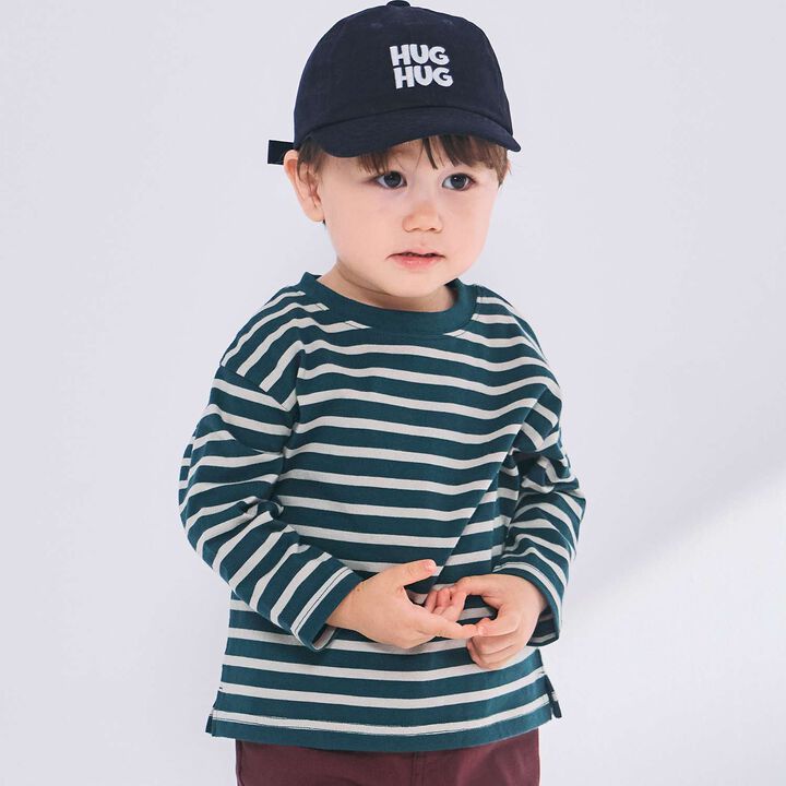 [Anti-Stain Finish] Stripe Pattern Long-Sleeve T-Shirt,, medium