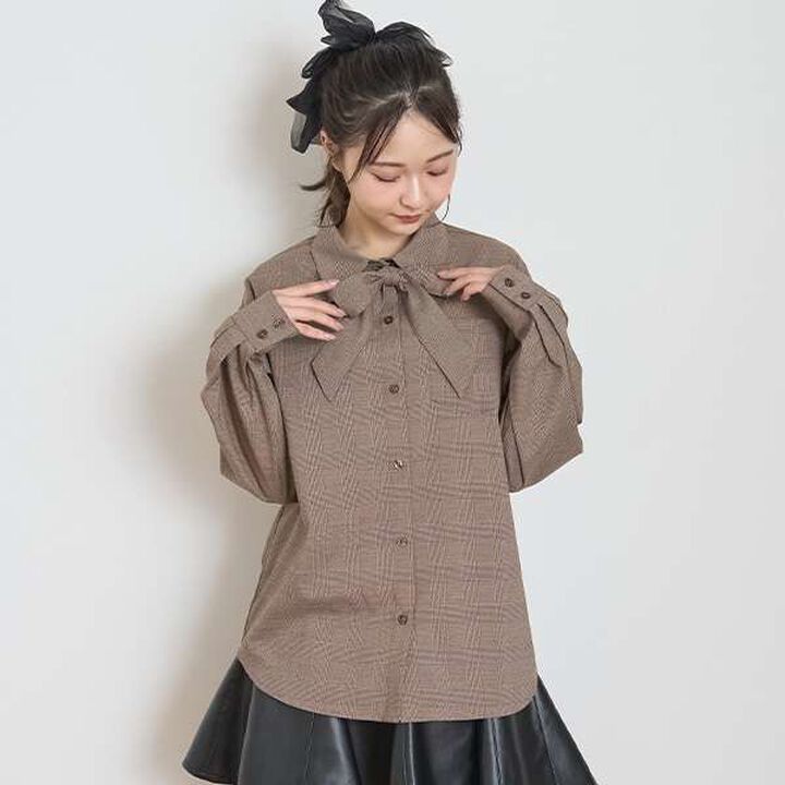 Bow Tie Blouse,Gray, medium image number 15