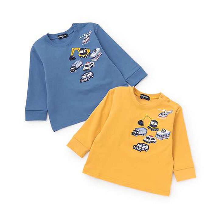 Vehicle Appliqué Back Panel Long-Sleeve T-Shirt,Blue, medium image number 2