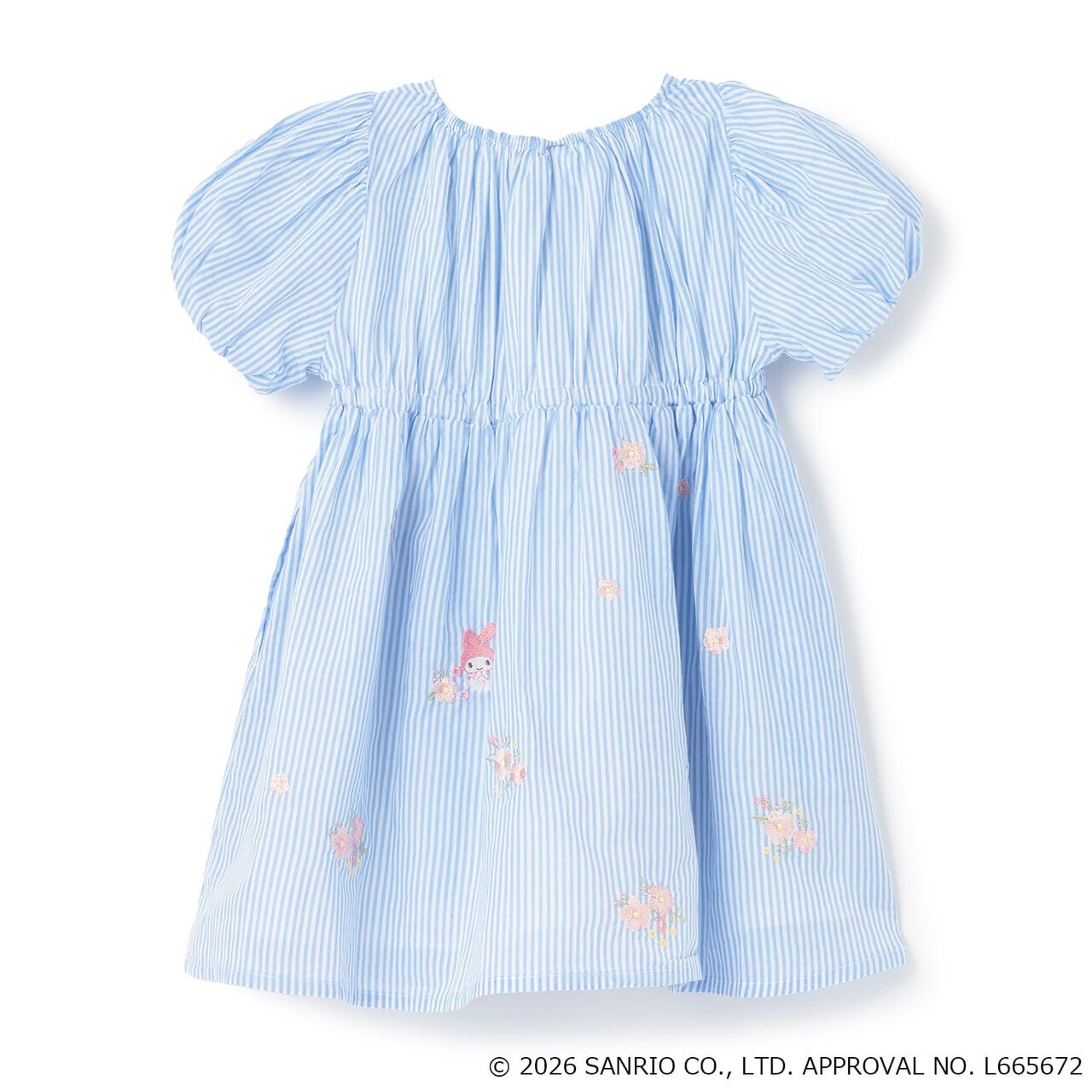 [Sanrio Characters] Embroidered Puff One-Piece Dress,Blue, large image number 5