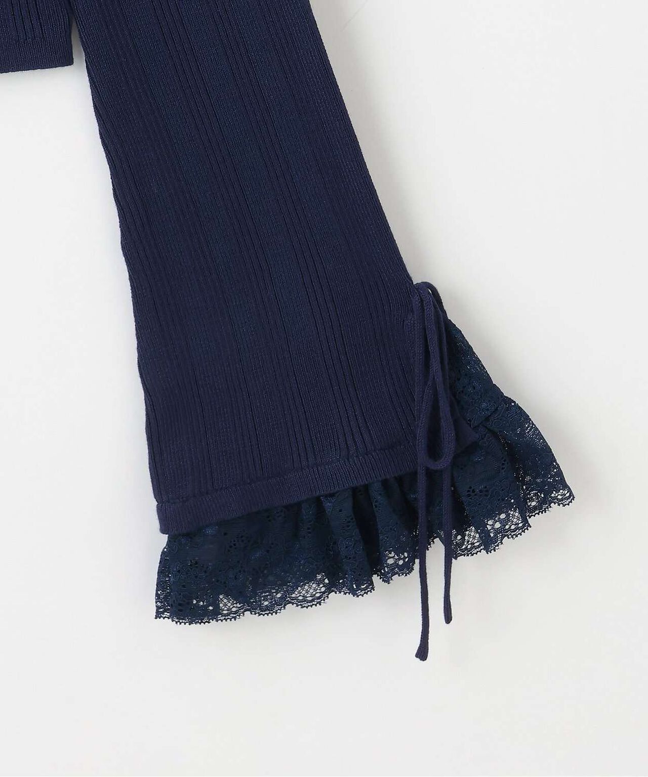 Frill Lace Knit Cardigan,Navy, large image number 8
