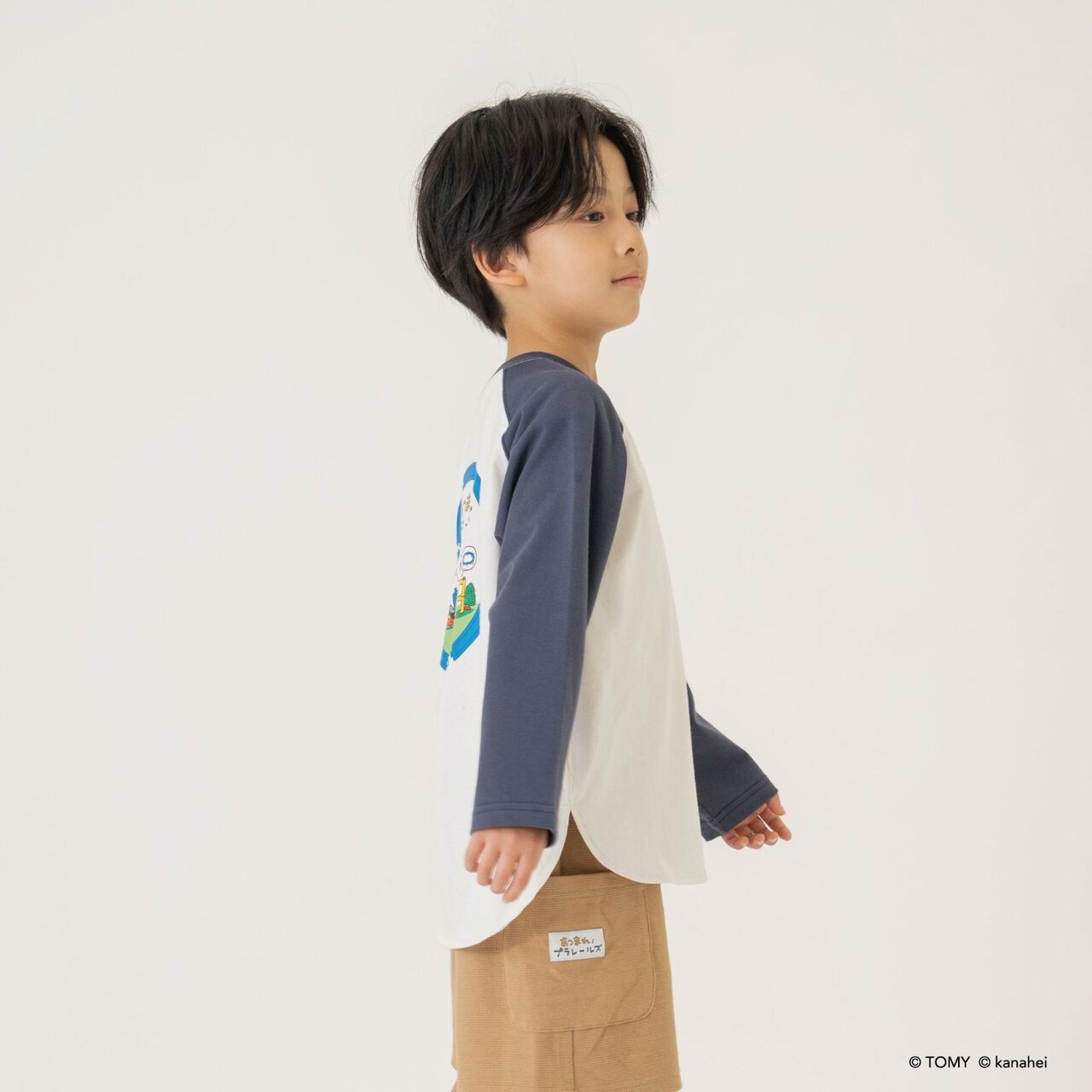 Gather! Plarails - Rails Jokers / One-Point Raglan T-Shirt,Navy, large image number 13