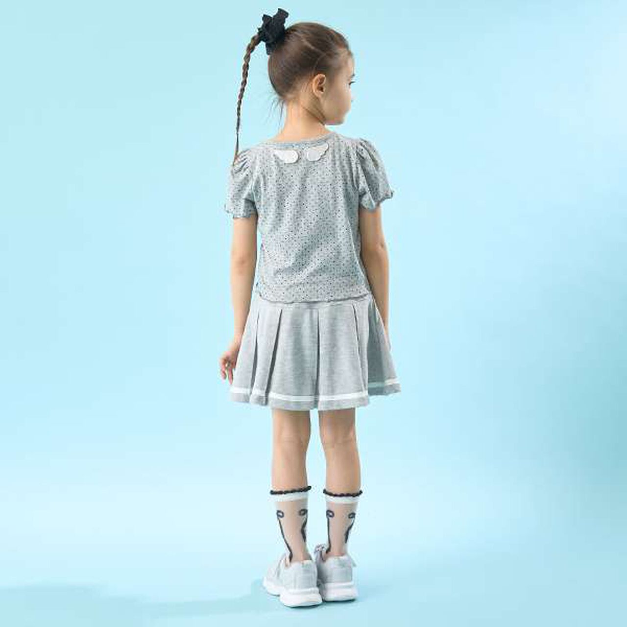 Soft Cotton Mini Puff Short Sleeve T-Shirt with Dot Print,Off white, large image number 9