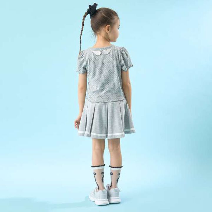 Soft Cotton Mini Puff Short Sleeve T-Shirt with Dot Print,Off white, medium image number 9