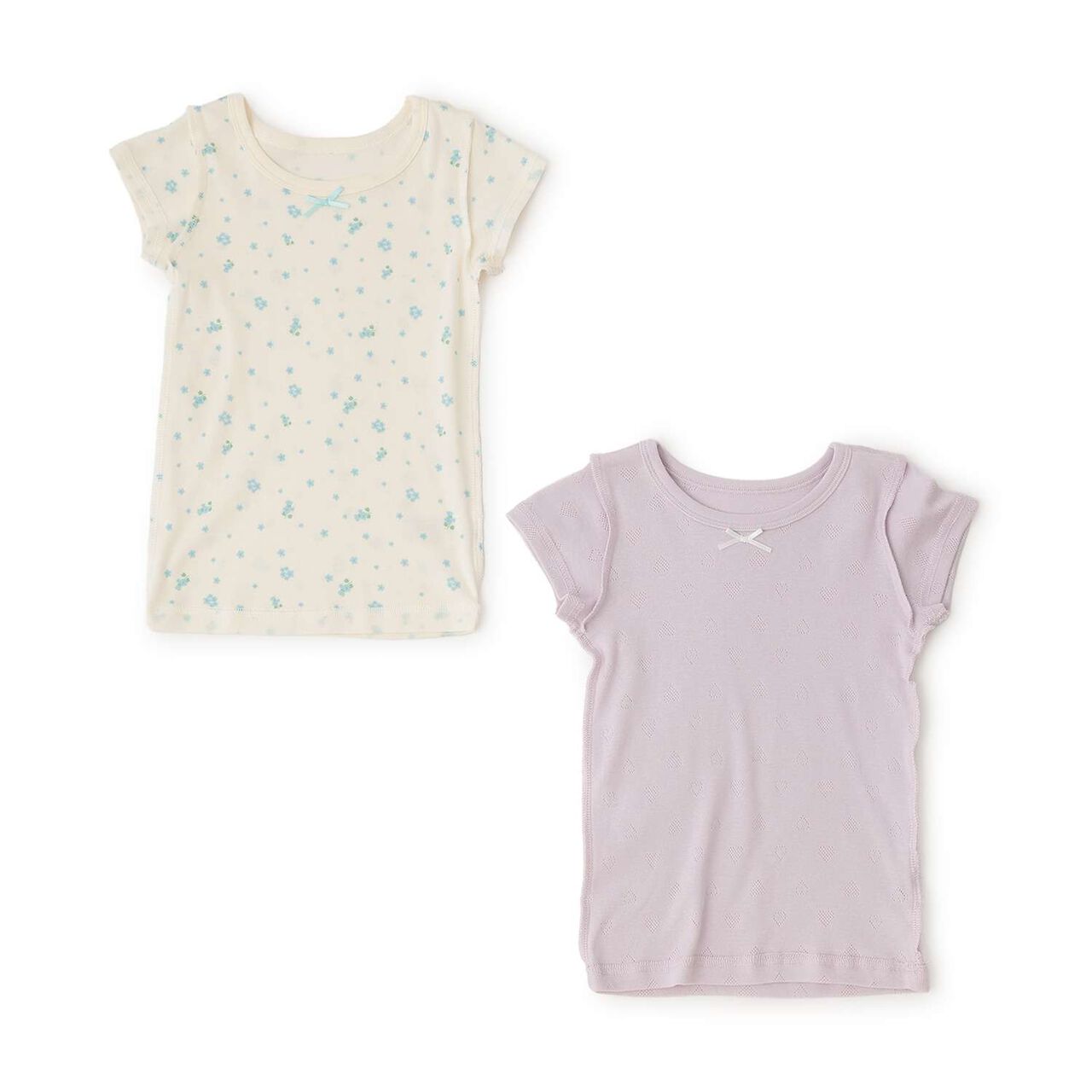 [Weak Acidity] 2-Pack Short-Sleeve Undershirts,Lavender, large image number 0