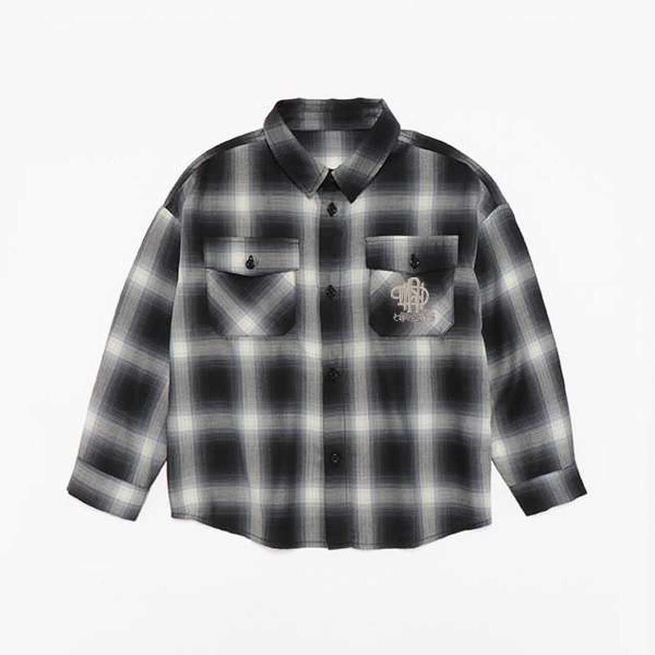 [Link] Ombre Check Emblem Embroidered Shirt,Orange, large image number 20