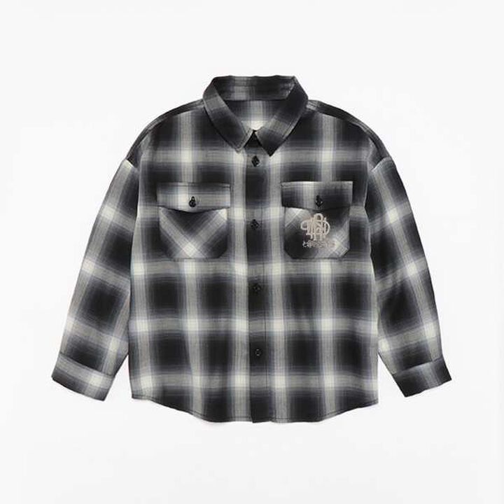 [Link] Ombre Check Emblem Embroidered Shirt,Orange, medium image number 20